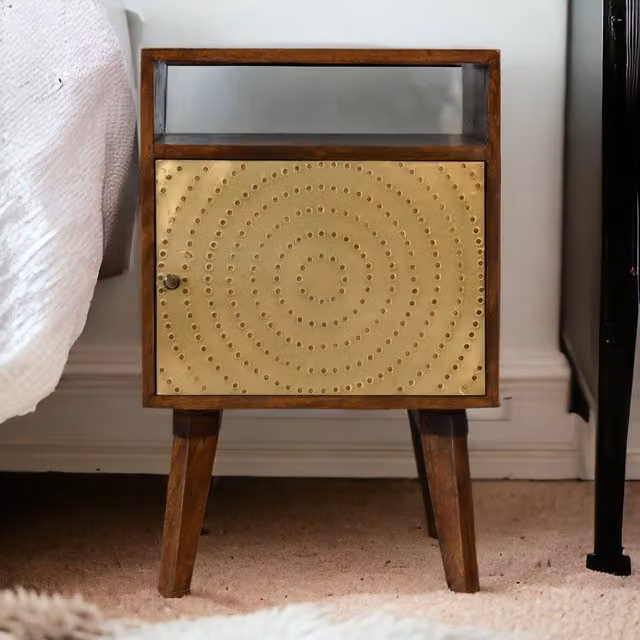 Artisan Zen Bedside Table in Brown and Gold – 1