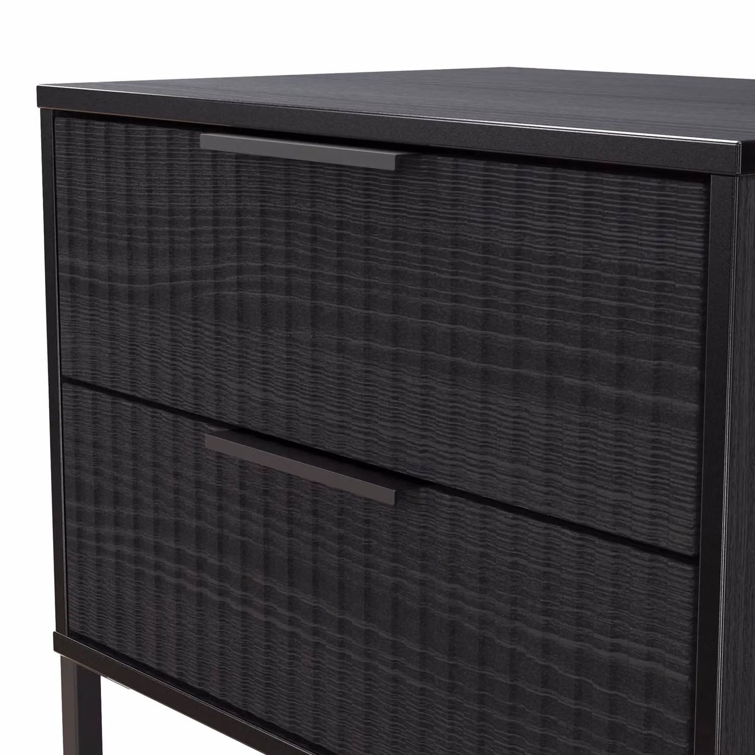 Menai 2 Drawer Side Table in Black – 3