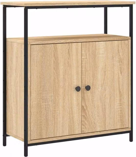 Berkfield Home Sonoma Oak Sideboard in Light Oak, W/D/H: 70 x 30 x 80 cm