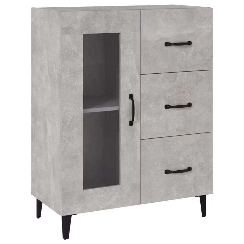 Berkfield Home Sideboard in Concrete Grey, W/D/H: 69.5 x 34 x 90 cm – 2