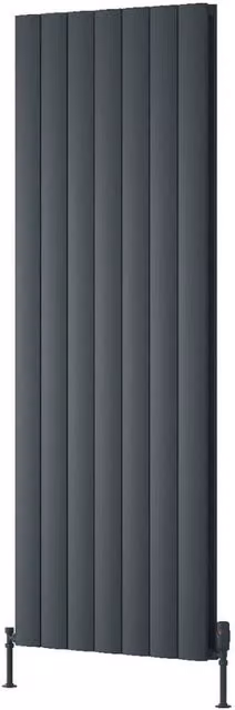 Bathroom Kingdom Loco Anthracite Double Oval Vertical Radiator, Grey, H: 180 cm, W: 66 cm