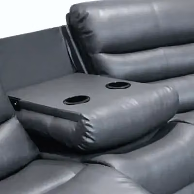 SquareBoxx Milano Grey Leather Recliner Sofa Set with 3-Seater and 2-Seater Sofas – 3