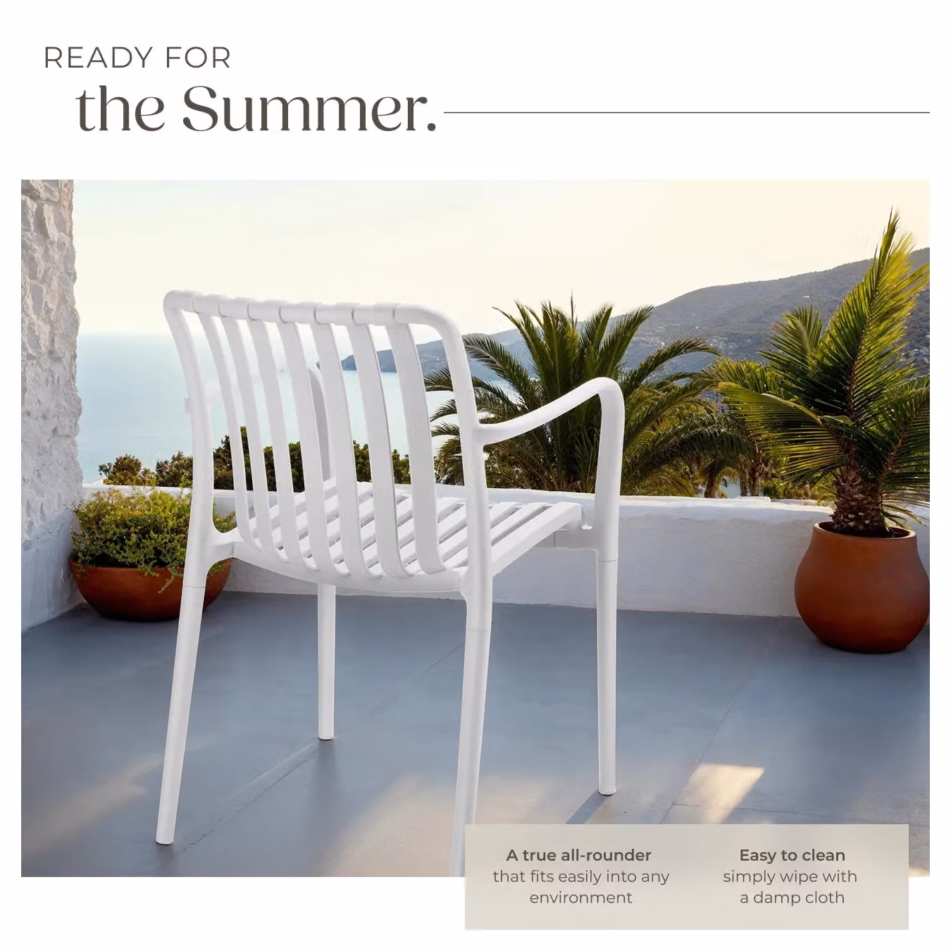 tectake Alcudia Garden Chairs for 6 People in Beige and White – 2