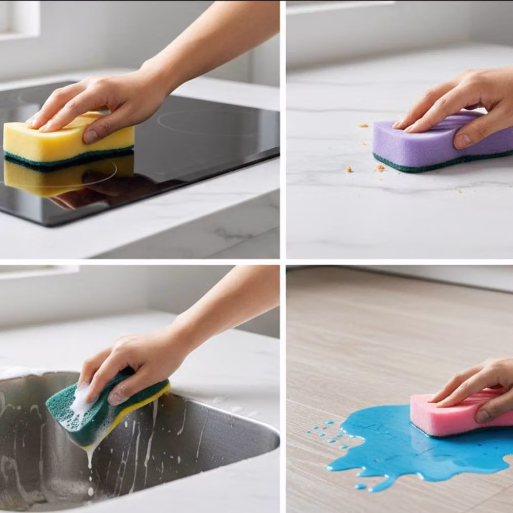 Bedsland DL 10-Pack Heavy Duty Sponge Scourers Multicolour Kitchen Cleaning Pads – 2