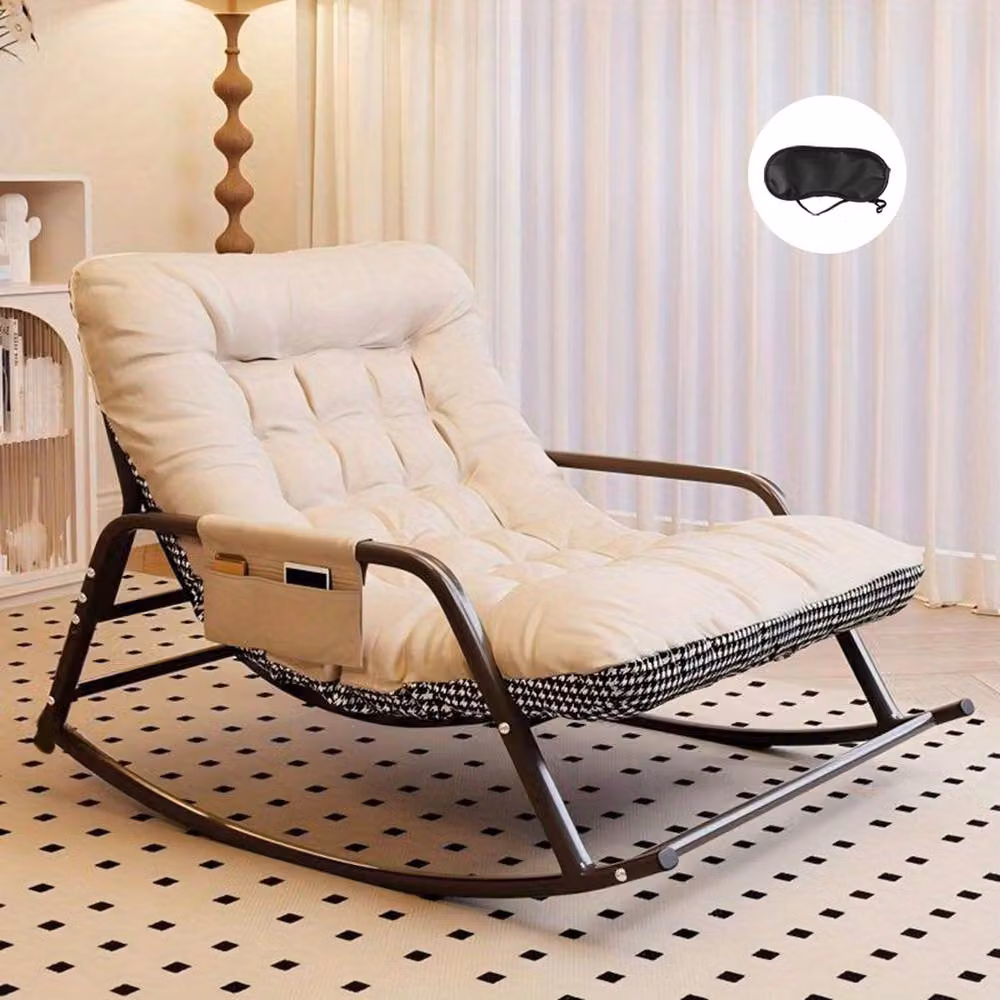 Ventryn Nordic 2-Seater Reversible Rocking Lounge Chair in Beige Fabric – 3