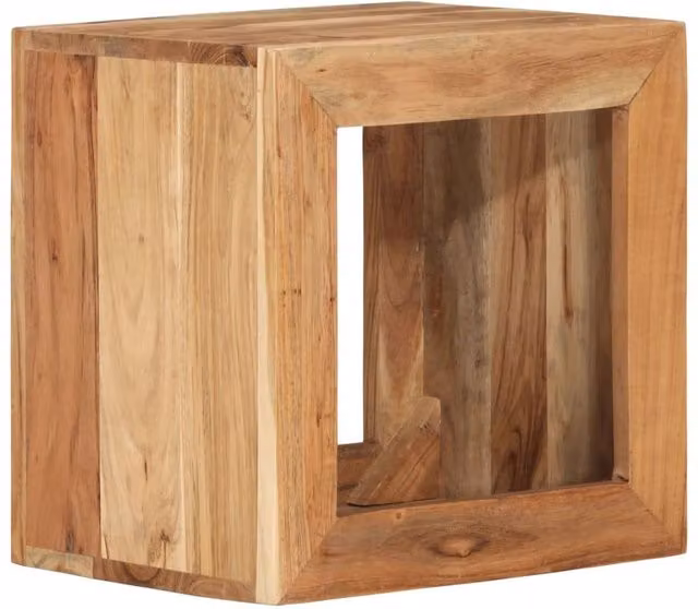 Berkfield Home Acacia Wood Stool in Brown, W/D/H: 40 x 30 x 40 cm – 1