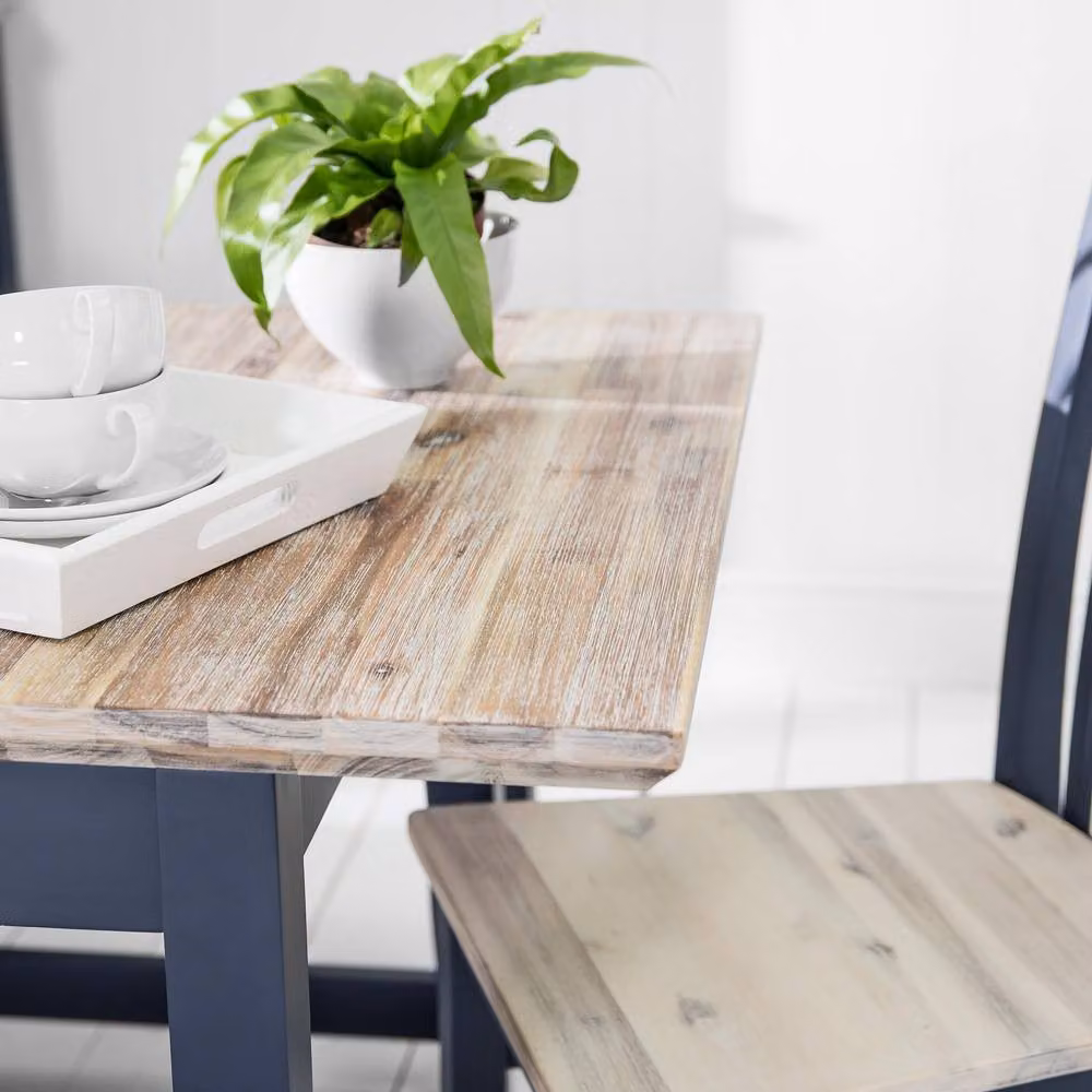 Statement Furniture Florence Rectangle Extendable Kitchen Dining Table in Blue, W/D/H: 140 x 74 x 74 cm – 4
