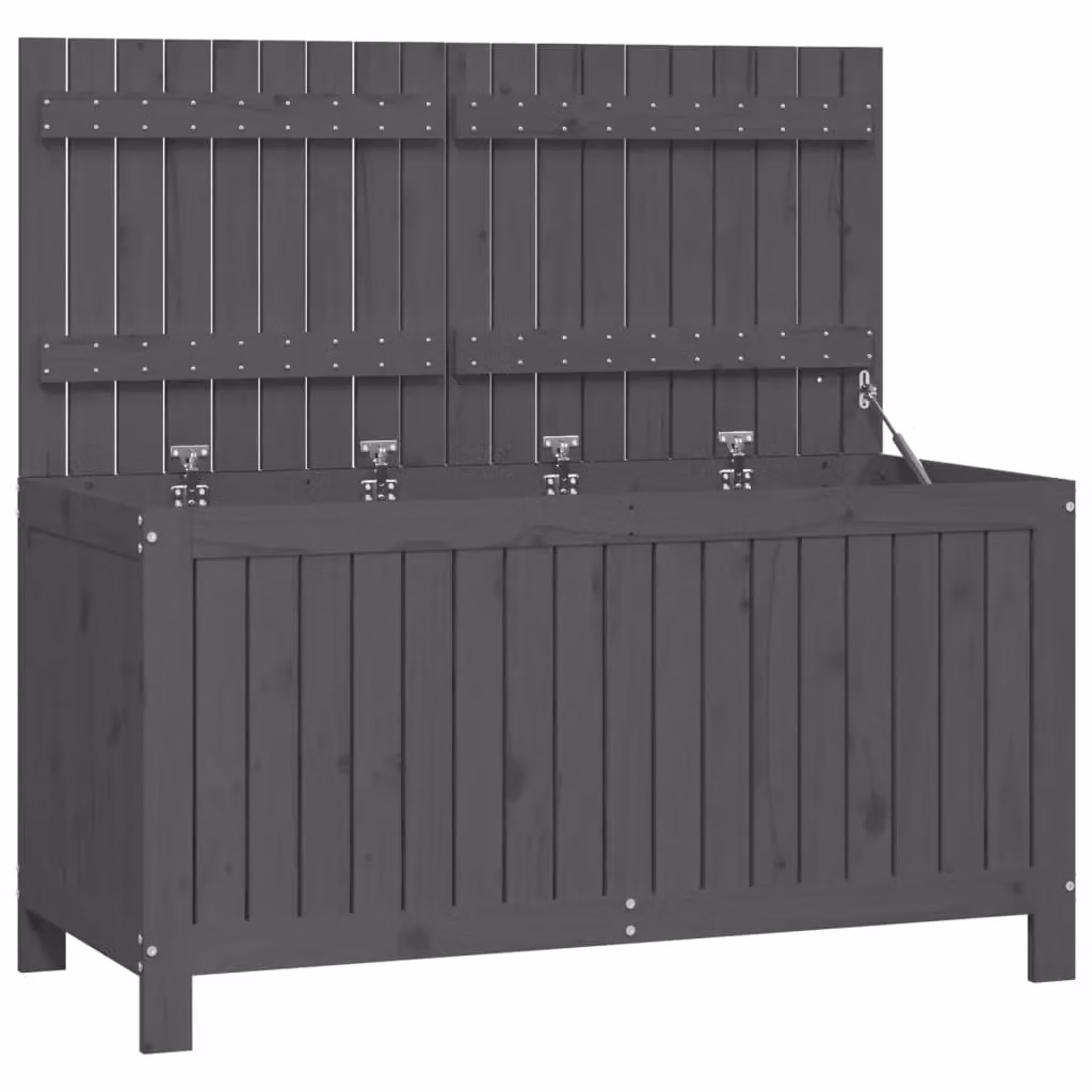 Berkfield Home Garden Storage Box in Grey Rustic Solid Pine Wood, W/D/H: 121 x 55 x 64 cm – 2