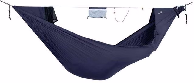 Ticket to the Moon Lightest Pro Hammock with Insect Protection and Integrated Ridgeline, Navy Blue – 1