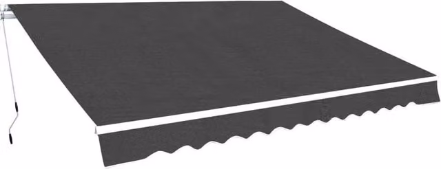 Berkfield Home Manual Crank Folding Awning in Anthracite Black, Width: 500 cm – 1