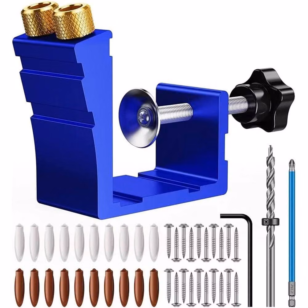SPETLEK Pocket Hole Jig Kit and Dowel Drill Joinery Tool in Blue – 3