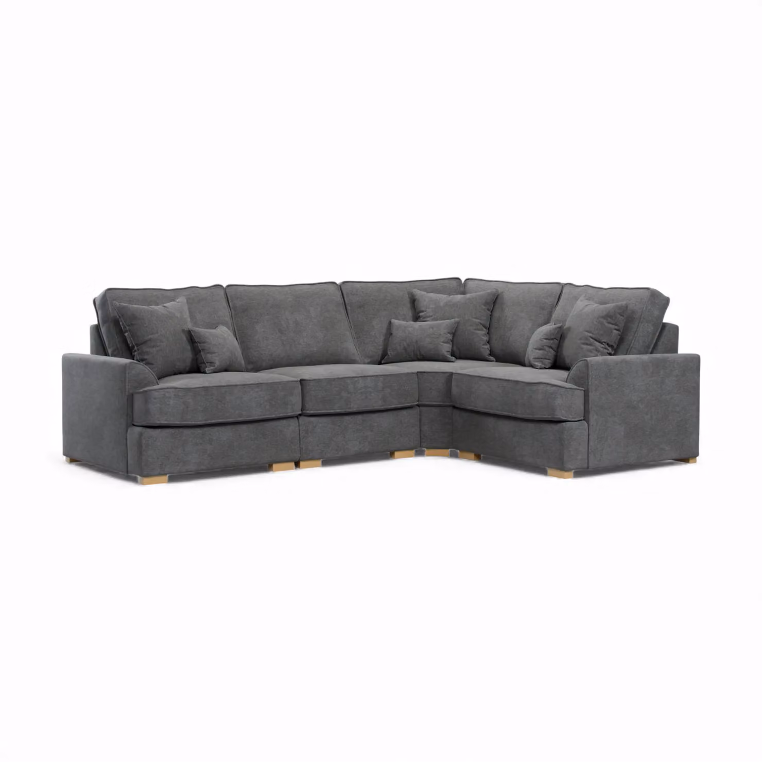 The Great Sofa Company Ophelia Right Hand Facing Chenille Corner Sofa in Grey, 3 Seater – 2