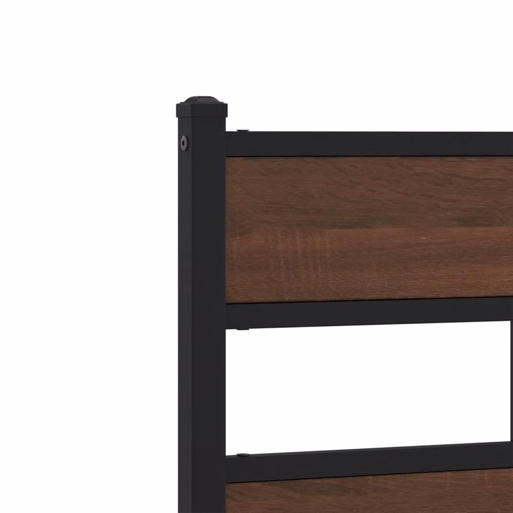 Berkfield Home Metal Bed Frame with Headboard and Footboard, Brown, W/D/H: 90 x 200 x 91.5 cm – 6