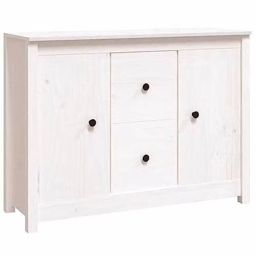 vidaXL White Solid Wood Pine Sideboard W/D/H: 100 x 35 x 74 cm – 1