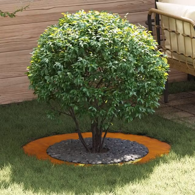 Berkfield Home Large Corten Steel Planter with Decorative Inlays in Brown