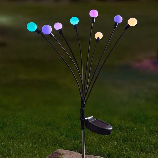 Garden Mile Multi Coloured Solar Globe Stake Light in Black, White and Multicolour