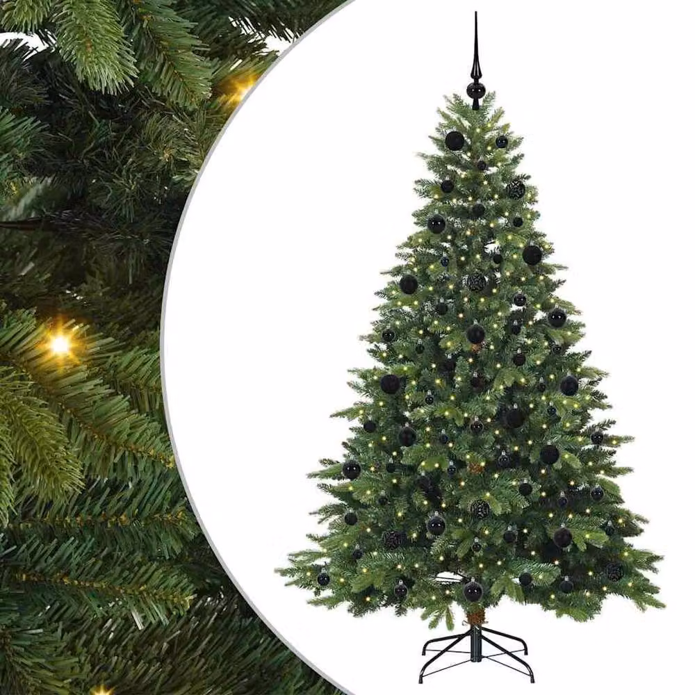 Berkfield Home Beautiful Artificial Green Christmas Tree with 300 Warm White LEDs, Height: 210 cm – 3