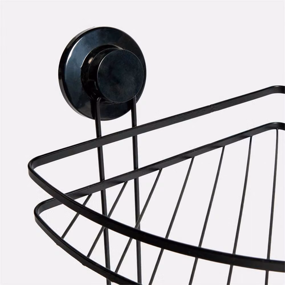 Kelvenix Black 2 Tier Wall Mounted Metal Corner Storage Shelf for Bathroom and Kitchen – 4