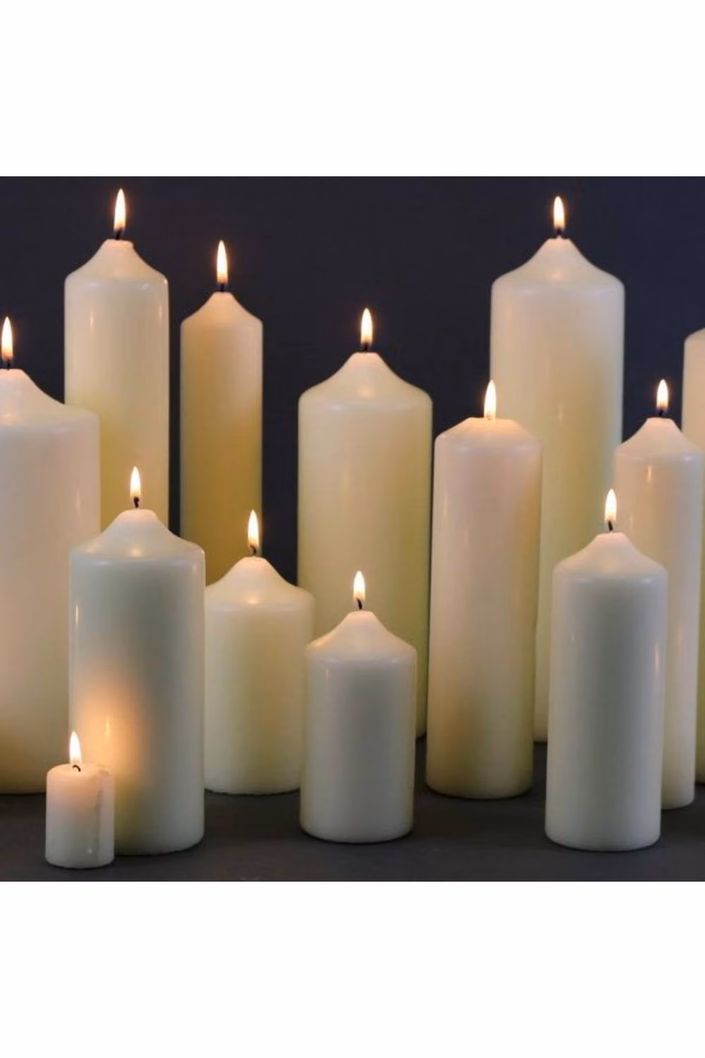 KDMD White and Beige Wax Pillar Church Candle – 2