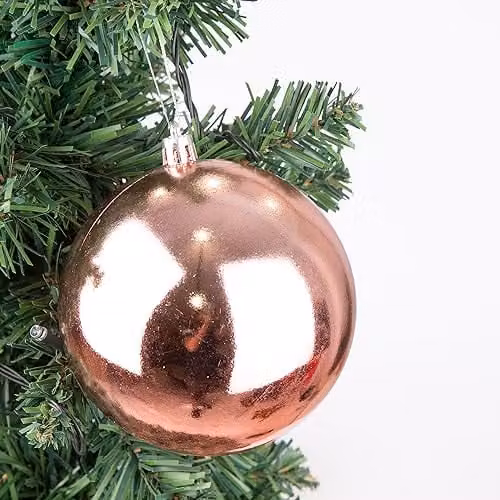 SHATCHI 3-Piece Shatterproof Christmas Bauble Set in Gold, Silver and Pink, Diameter: 10 cm – 3