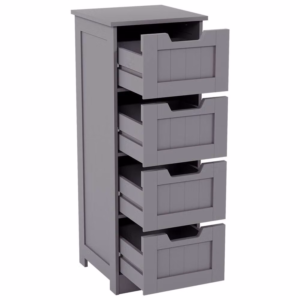 HD Designs Priano 4 Drawer Freestanding Bathroom Storage Unit, Dark Grey, H 81 cm x W 30 cm x D 30 cm – 5