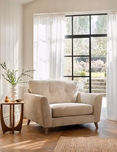 Barker and Stonehouse Ellis Chenille Snuggle Chair in Beige
