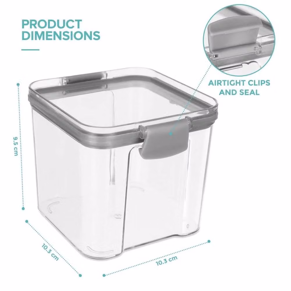 EONLION Set of 2 Transparent Leakproof and Stackable Food Storage Containers with Silicone Clip Lids – 2