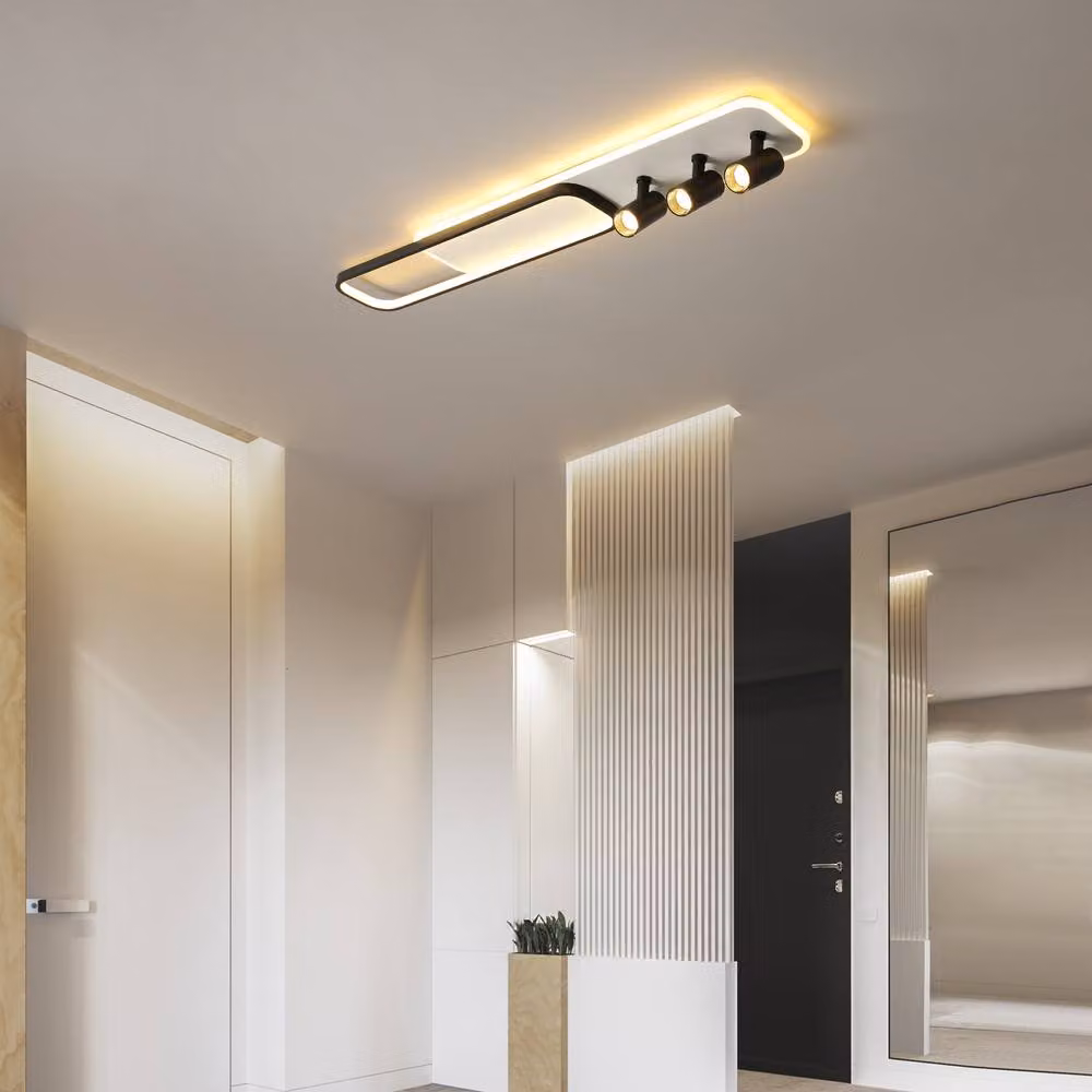 NIVOR Dimmable 3-Light LED Ceiling Track Spotlight Chandelier in Black – 5