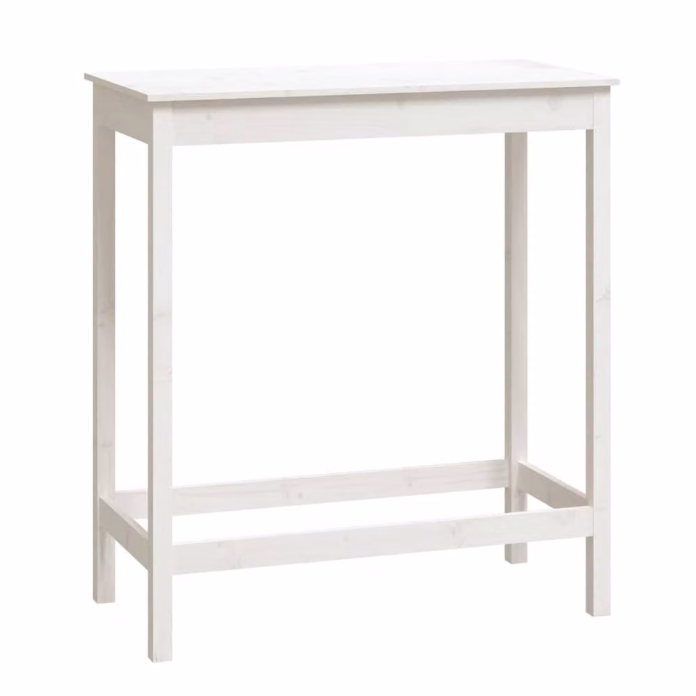 Berkfield Home Beautiful Bar Table in White Solid Wood Pine, W/D/H: 100 x 50 x 110 cm – 2