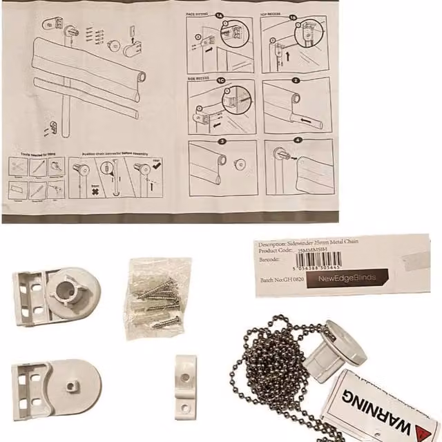 NewEdgeBlinds Roller Blind Replacement Fittings Pack in White