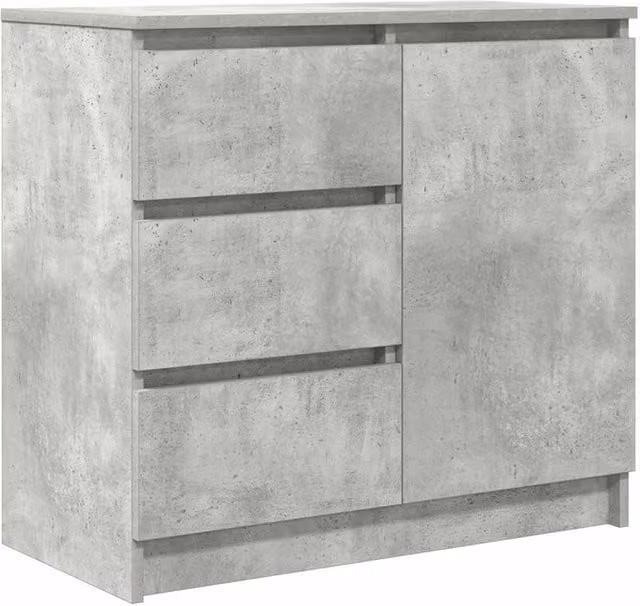 Berkfield Home Sideboard with Drawer in Concrete Grey, W/D/H: 71 x 35 x 65 cm – 1