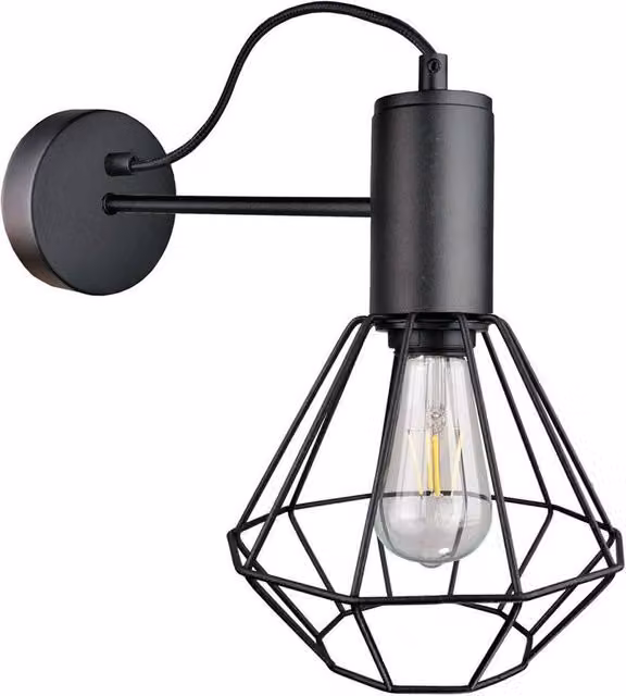 Netlighting Lars Modern Black Metal Wall Lamp, Diameter: 25 cm, E27