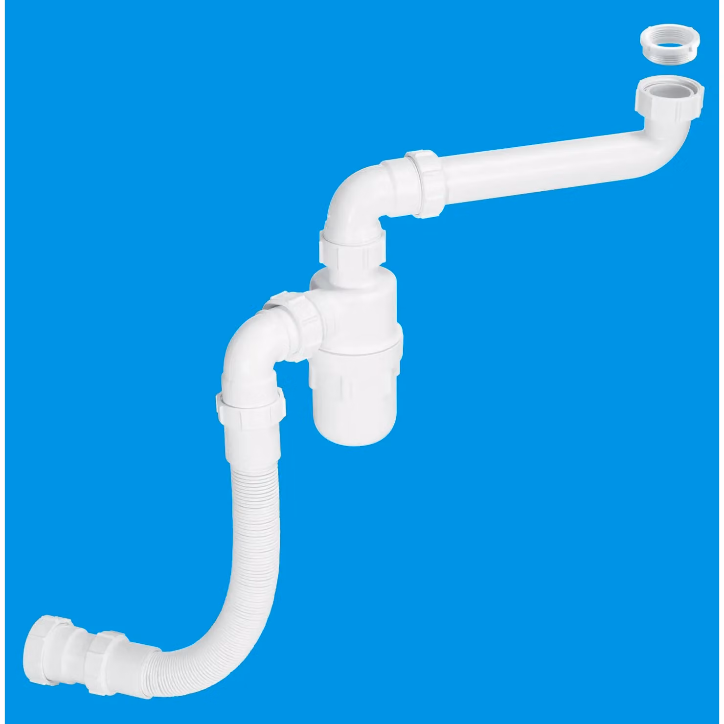 McAlpine FLEXKIT1 1.5 inch White Plumbing Kit for Adjustable Height Basins and Sinks – 2