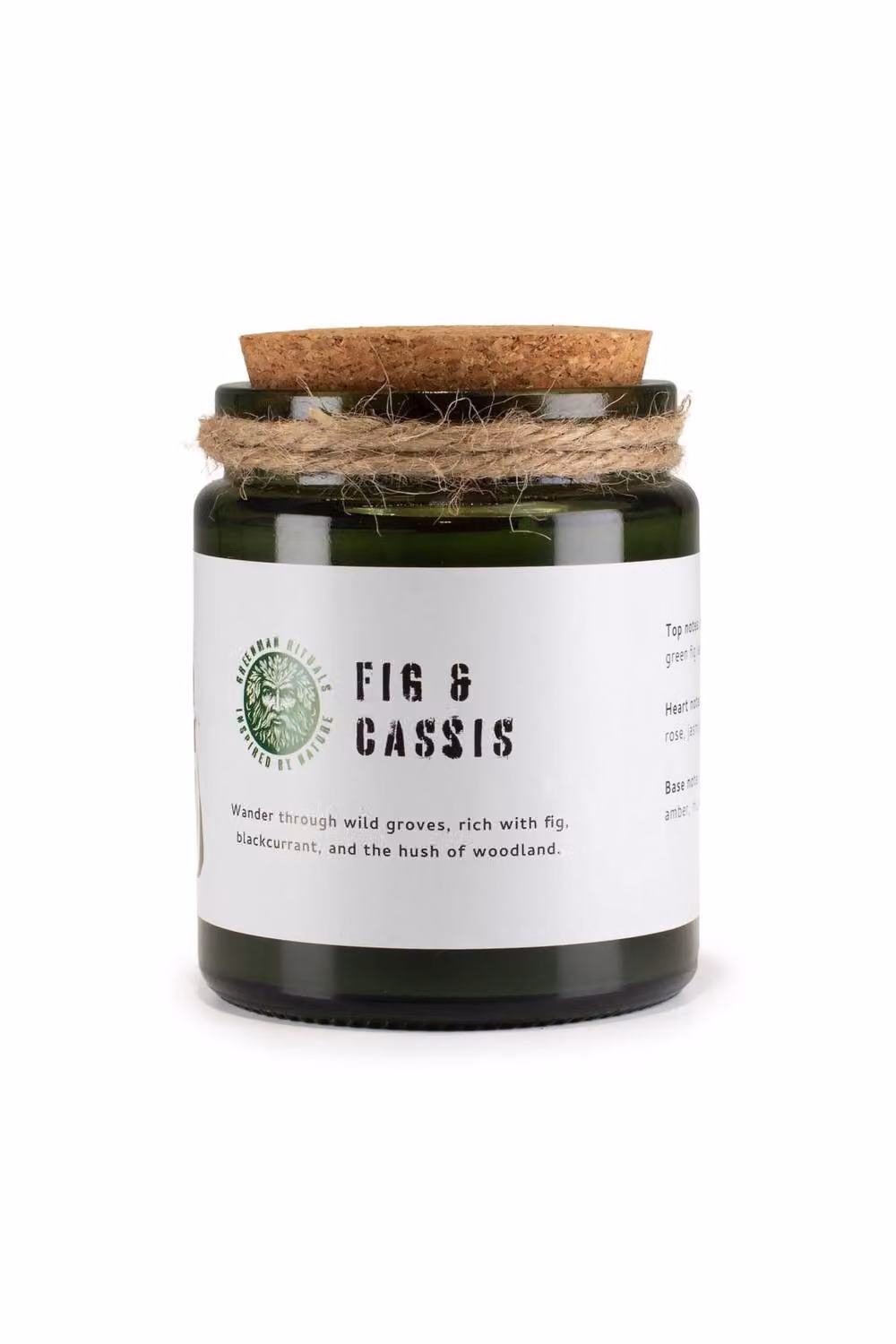 KDMD Greenman Fig Cassis Soy Wax Woodwick Candle with 26 Hour Burn Time in Green – 4