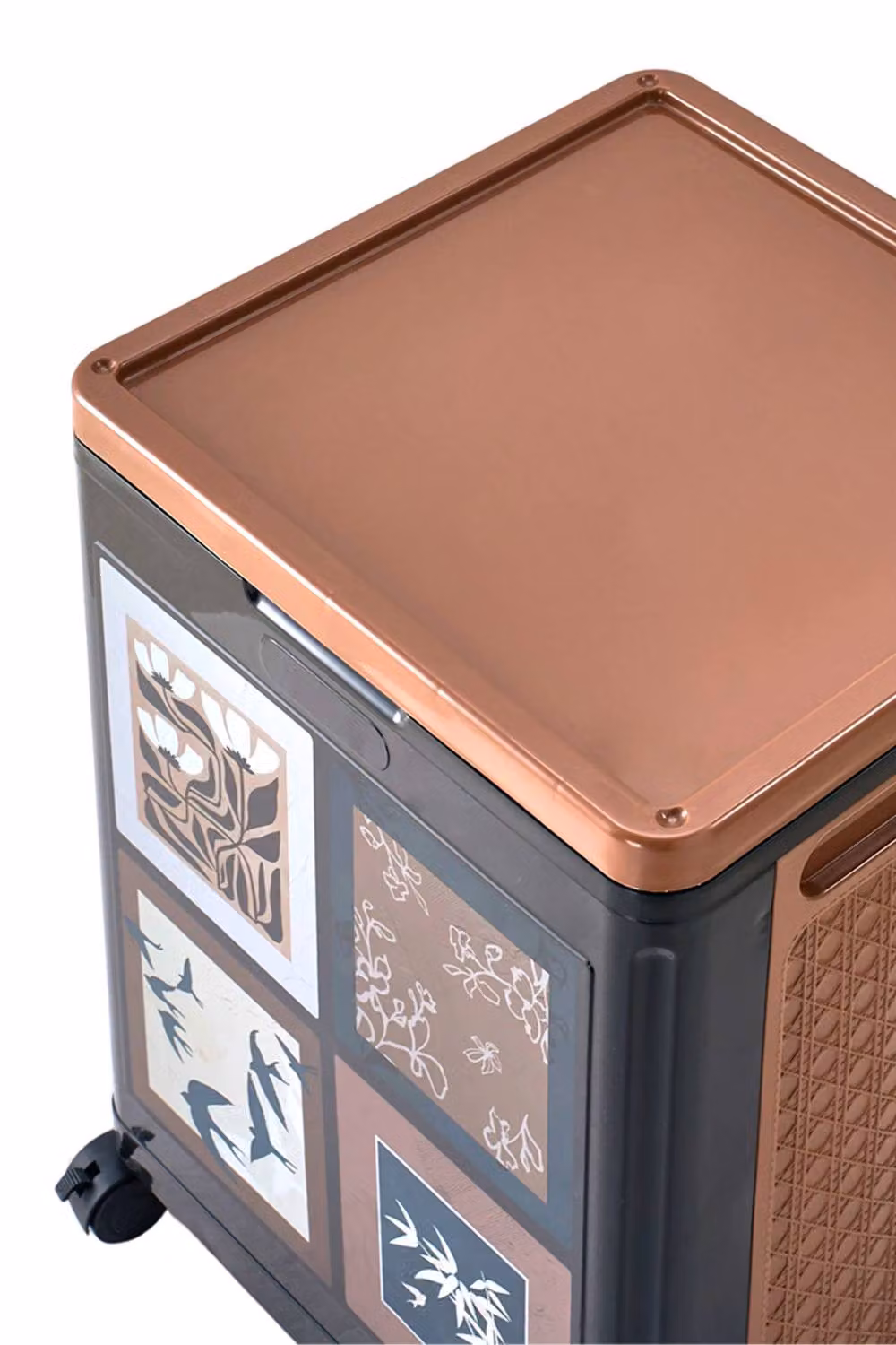 Garden Sanctuary Multifunctional Foldable Plastic Storage Box with Lid and Castors in Brown – 8