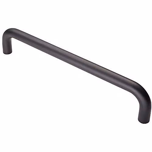 Loops Round D Bar Pull Handle in Matt Black, 319 x 19 mm with 300 mm Fixing Centres