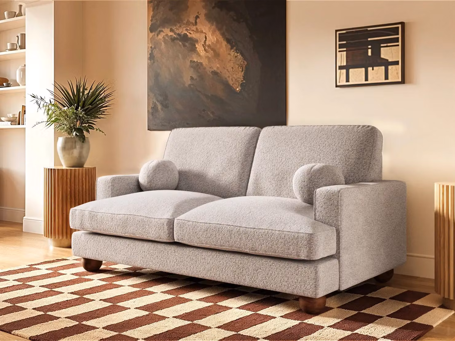 Solace+Co Addison 2 Seater Boucle Sofa in Beige – 2