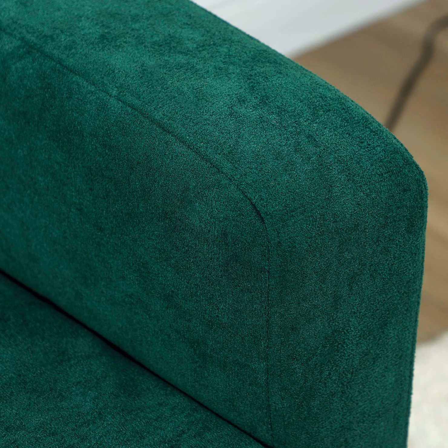 HOMCOM Mid-Century Two-Seater Velvet Upholstered Sofa in Green – 6