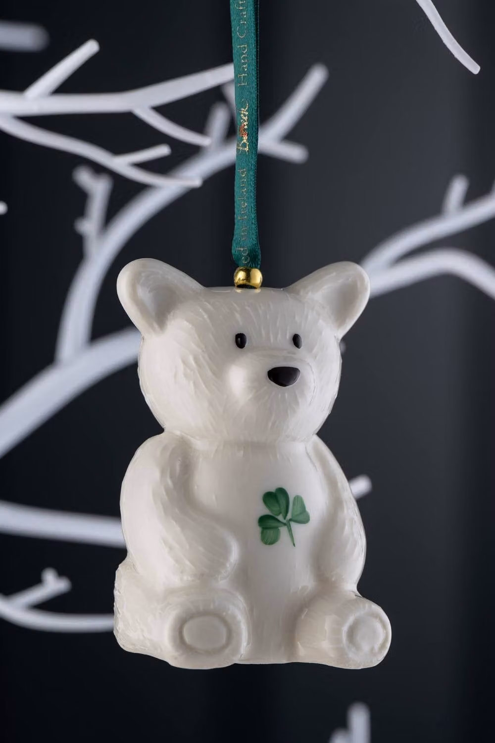 Belleek Classic Teddy Porcelain Ornament in White – 2