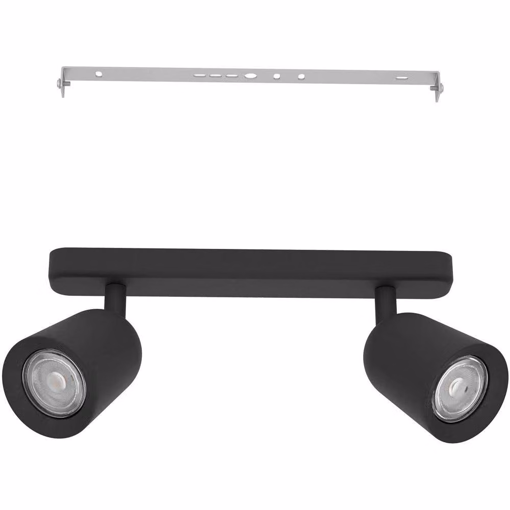 Loops Modern Black LED Ceiling Spotlight with GU10 Glass Shade – 3