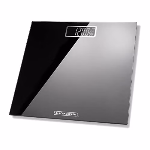 BLACK+DECKER BXBS0002GB Digital Bathroom Scale with High Precision Sensor System and LCD Display, Black – 1
