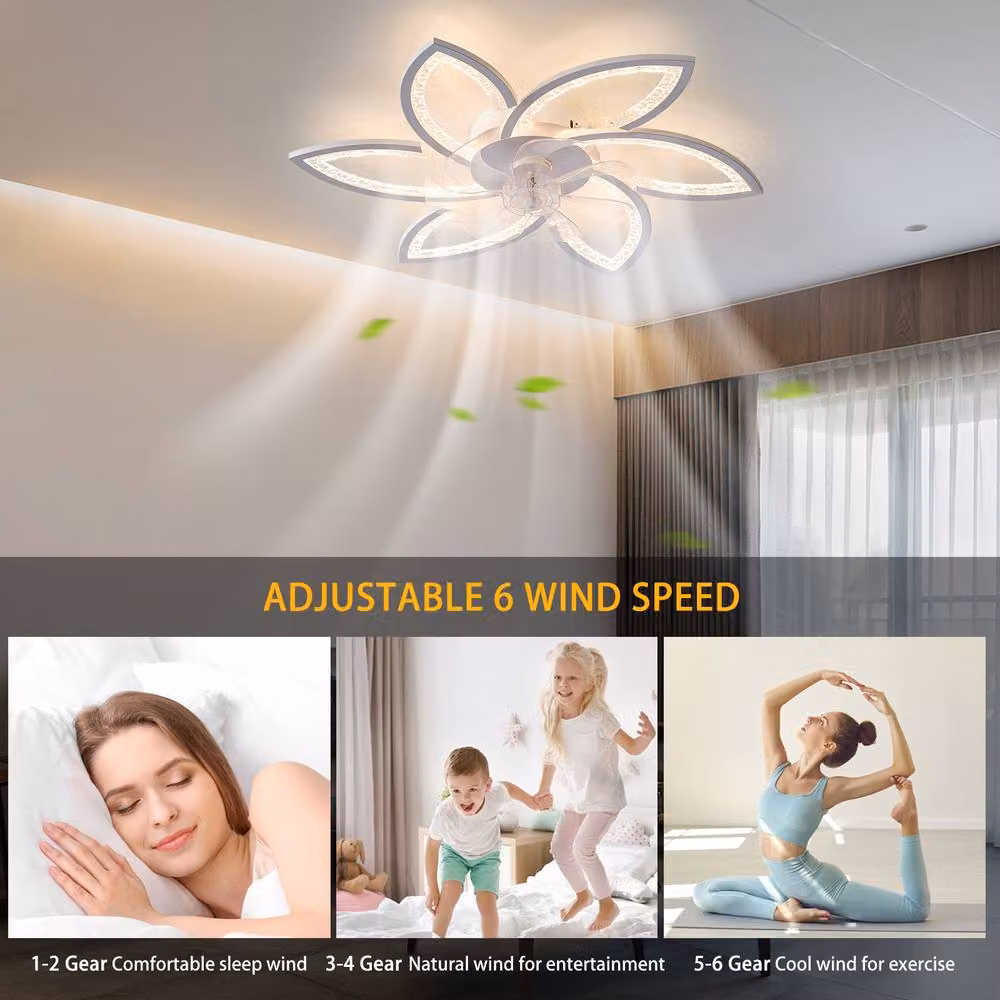 NIVOR Modern White Ceiling Fan with LED Light and Remote Control, Reversible and Silent – 2