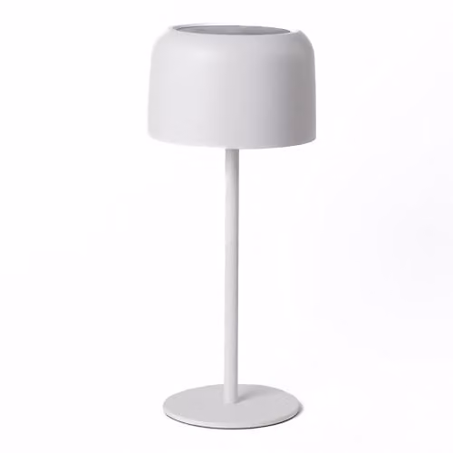 Garden Gear Solar Metal Table Lamp, Waterproof LED Touch Light with USB Charging, White