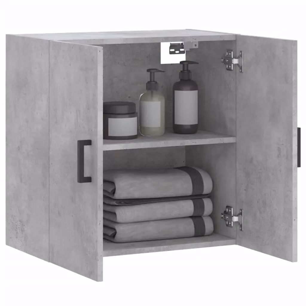Berkfield Home Wall Cabinet in Concrete Grey, W: 60 cm, D: 31 cm, H: 60 cm – 3