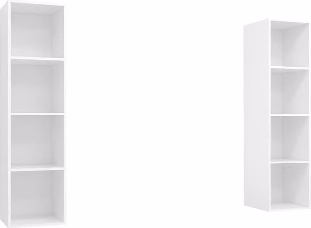 Berkfield Home Set of 2 Wall-mounted TV Cabinets in White Matt MDF – 1