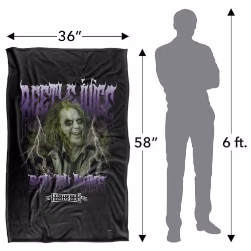 LOGOVISION Beetlejuice Beetlejuice Band Super Soft Silky Touch Fleece Throw Blanket, Multicolour, W/D/H: 91 x 147 cm – 4
