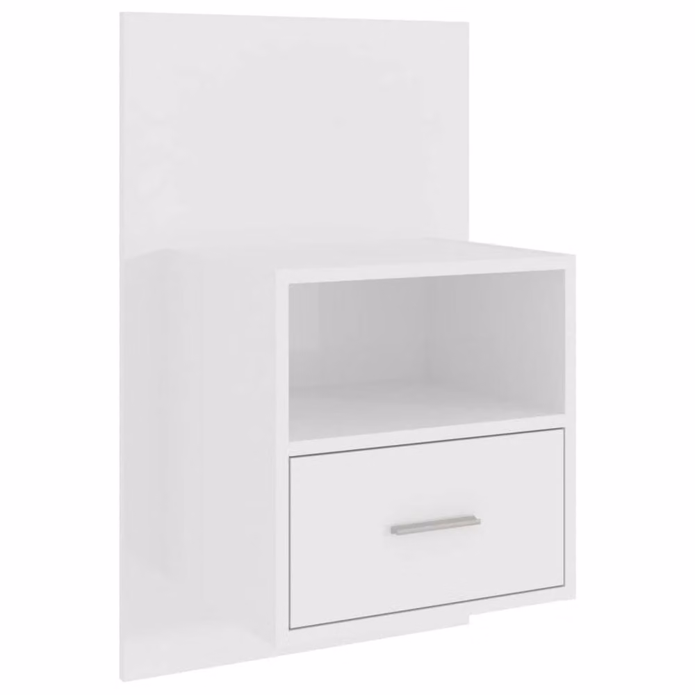 Berkfield Home High Gloss White Wall-mounted Bedside Cabinet W/D/H: 80 x 48.5 x 32.5 cm – 3