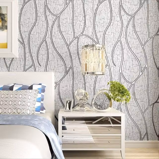 Livingandhome Modern Grey 3D Stripe Abstract Non-Woven Wallpaper in Smoky Grey