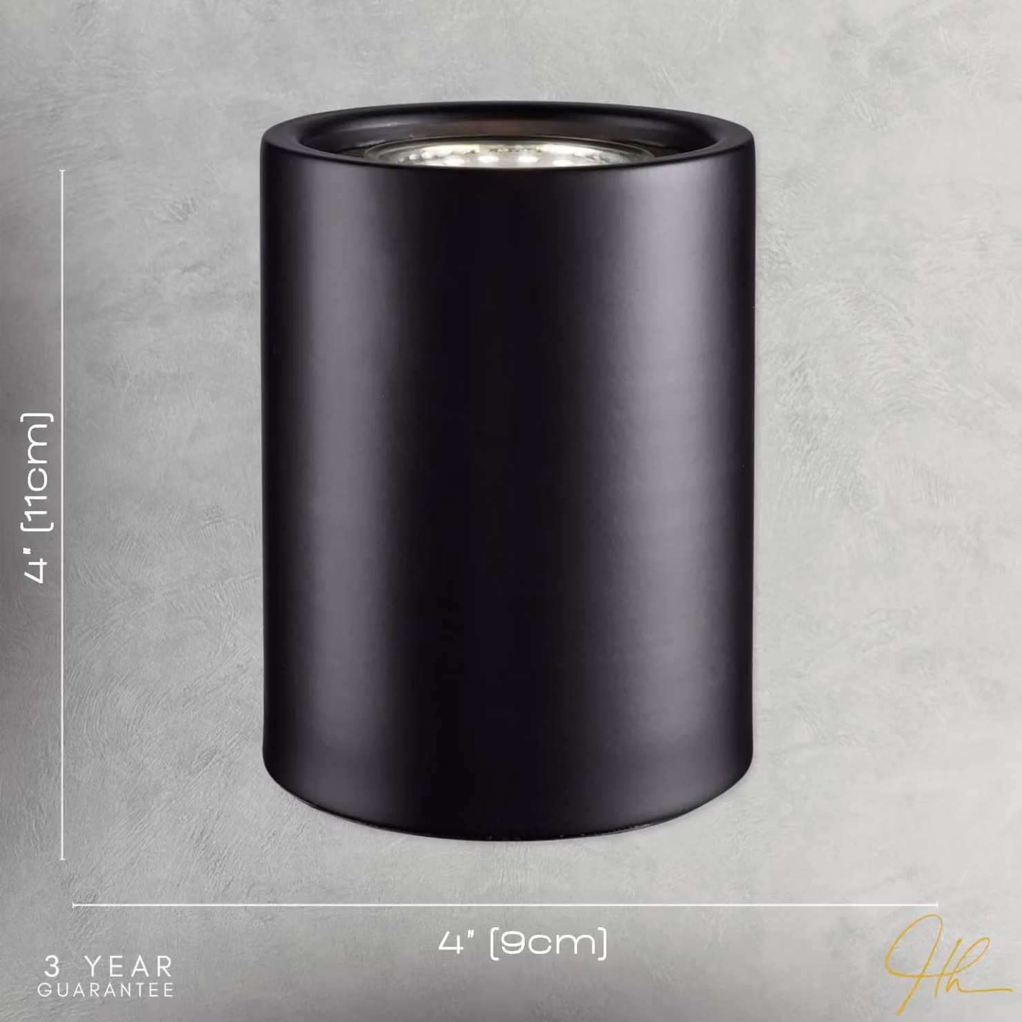 Happy Homewares Modern LED Tabletop Uplighter Lamp in Black – 3