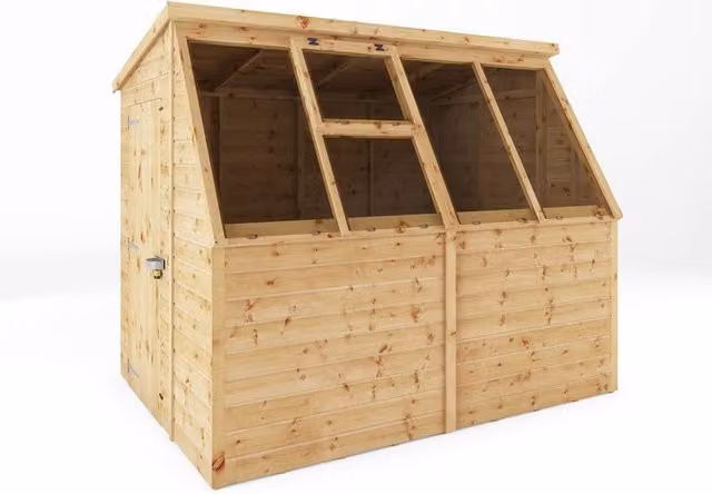 Mercia Traditional Wood Potting Shed in Brown, W/D/H: 187.7 x 256.4 x 212.7 cm – 1